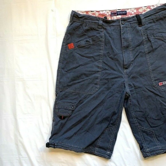 Bugle Boy Carpenter Shorts Mens 36 Relaxed Long Skater Hip Hop Work Utility Gray - Picture 4 of 12